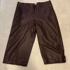 Maeve Chocolate faux Leather Pants